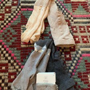 Lot of 2 Zara tights and 1 pair Gap socks